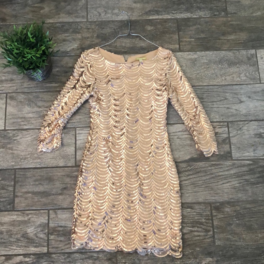Rose gold sequin dress